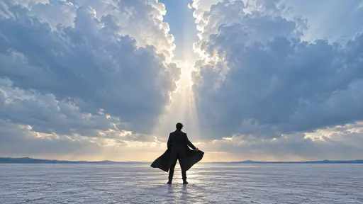 Digital artwork depicting 04 person open sky.
