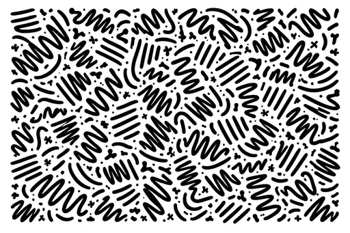 High-contrast black ink doodle pattern rendered as a clean vector-illustration for use as a background, preserving composition and 3:2 crop guidance for layout fidelity.