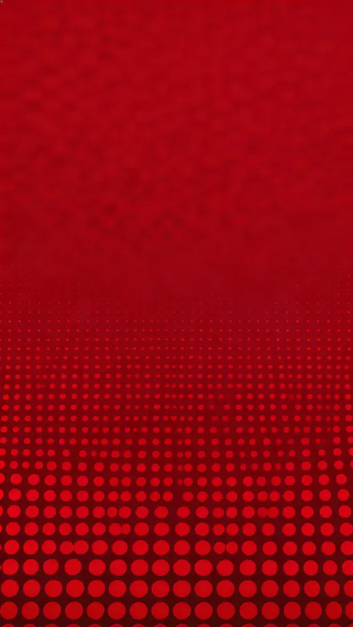 9:16 portrait seamless halftone field in deep reds with a controlled dot-size gradient, denser at the bottom and a smoother lighter fade in the upper-middle to preserve negative space.