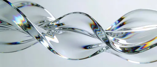 Ultra-wide 21:9 panorama of translucent, rippling glass sheets forming liquid-like abstract waves with prismatic highlights against a clean, soft minimal background, hyper-realistic and crisp.