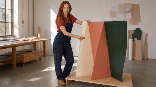 A wide studio scene tests Rowan’s identity, long hair, body proportions, hands, and interaction with a structured three-panel sculpture.