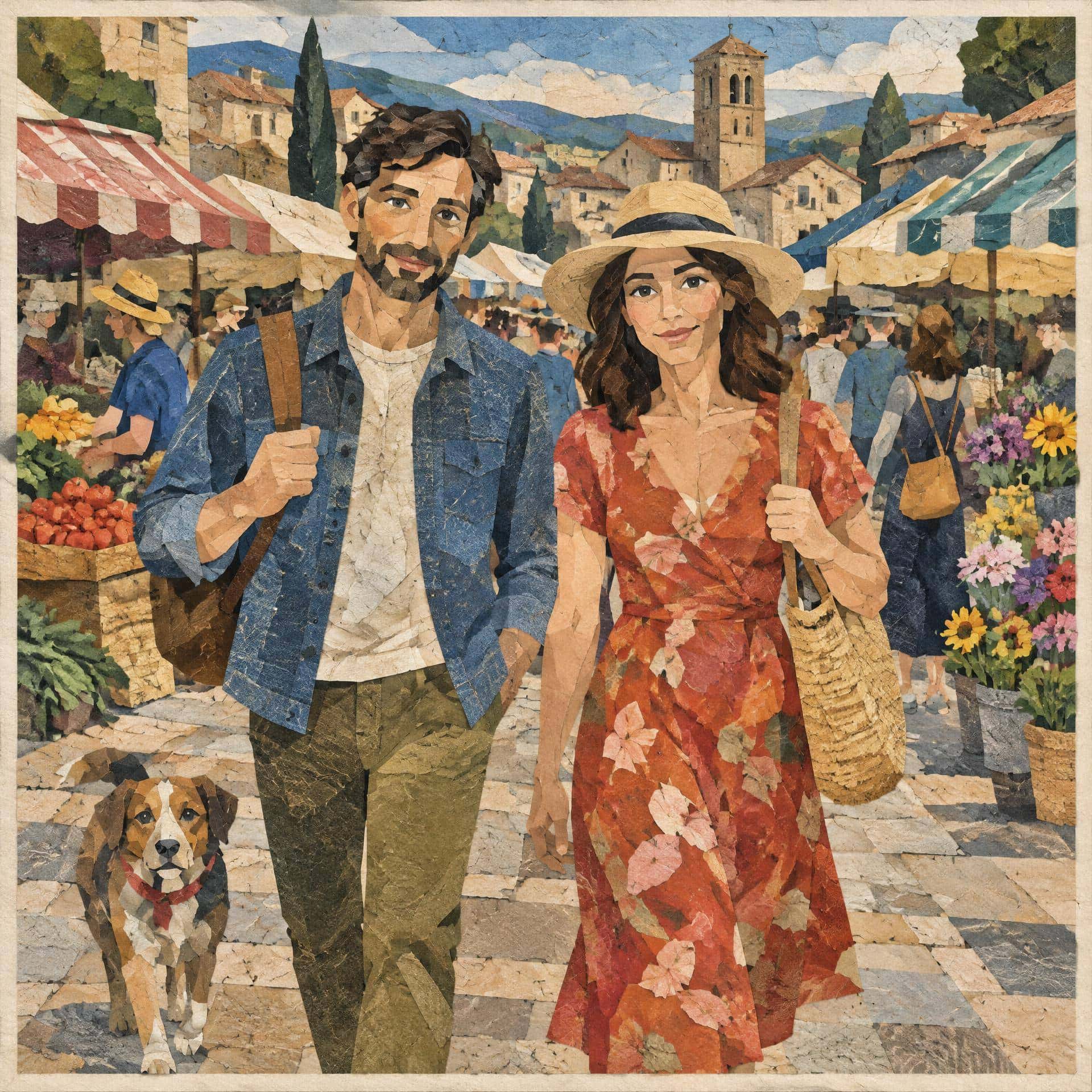 Mixed-material collage, prompt only example