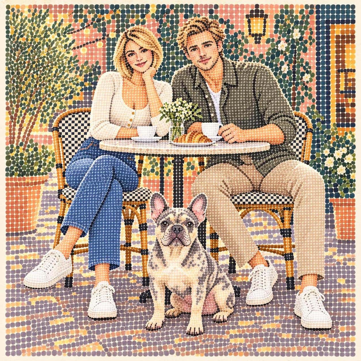 Enlarged handmade raster image, style image + your photo example