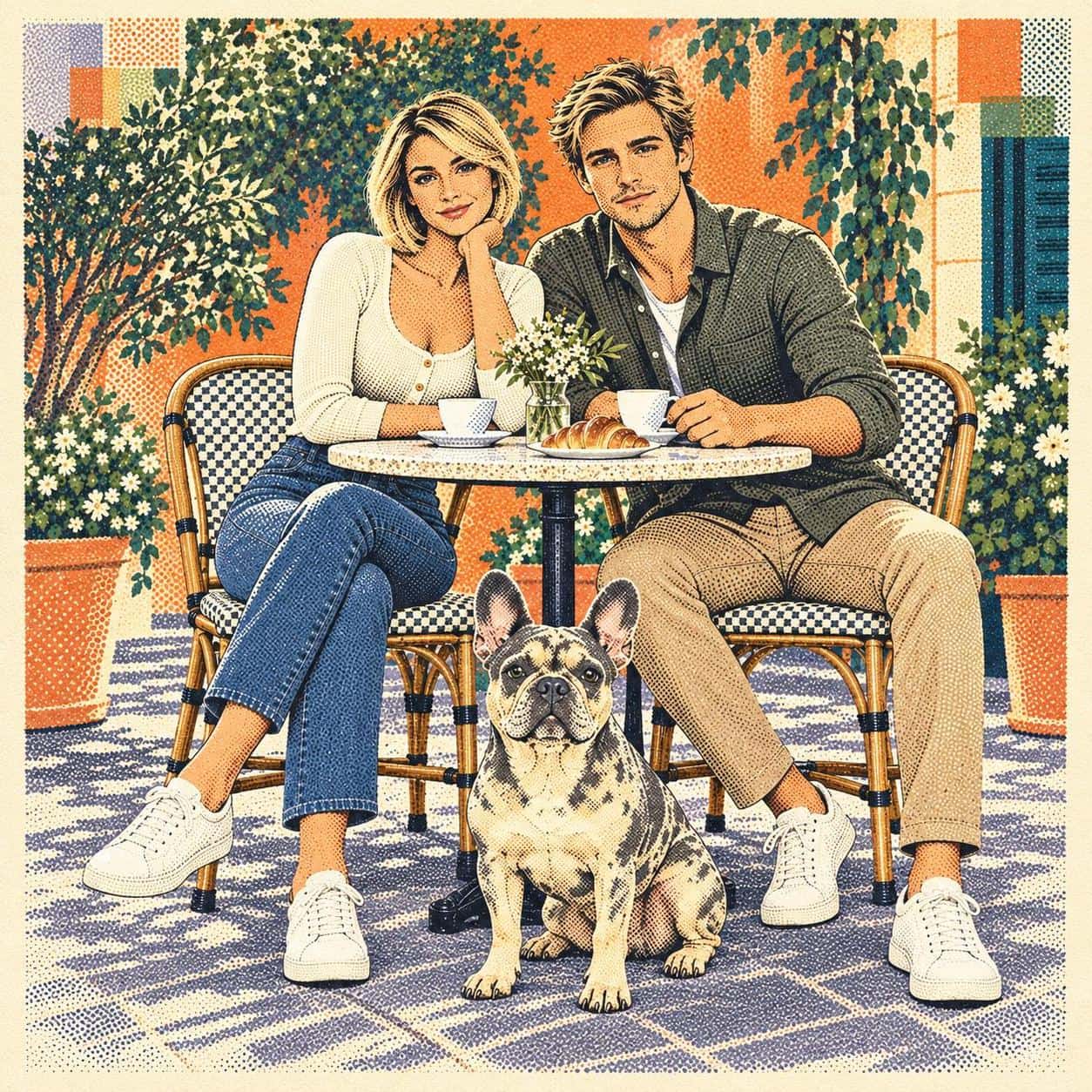 Fragmented type-image grid, style image + your photo example