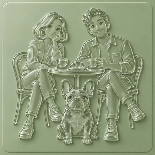 Embossed Icon Tiles, AI image generation style