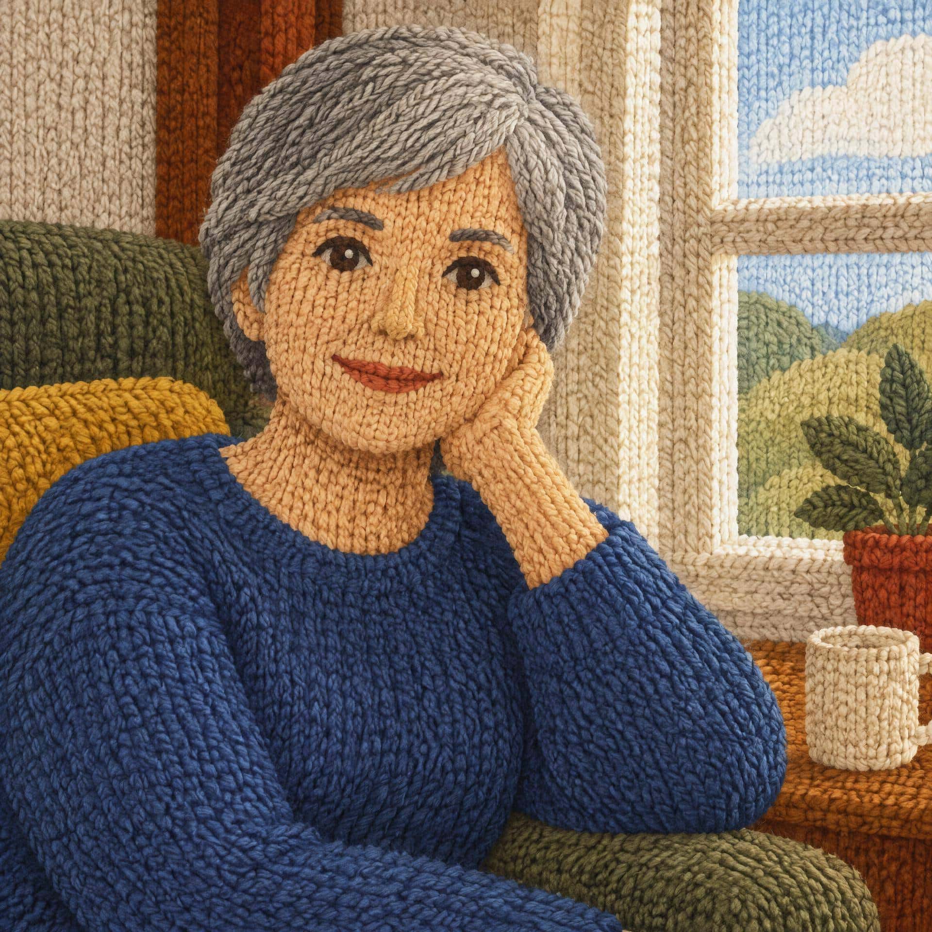 Knitted art, prompt only example