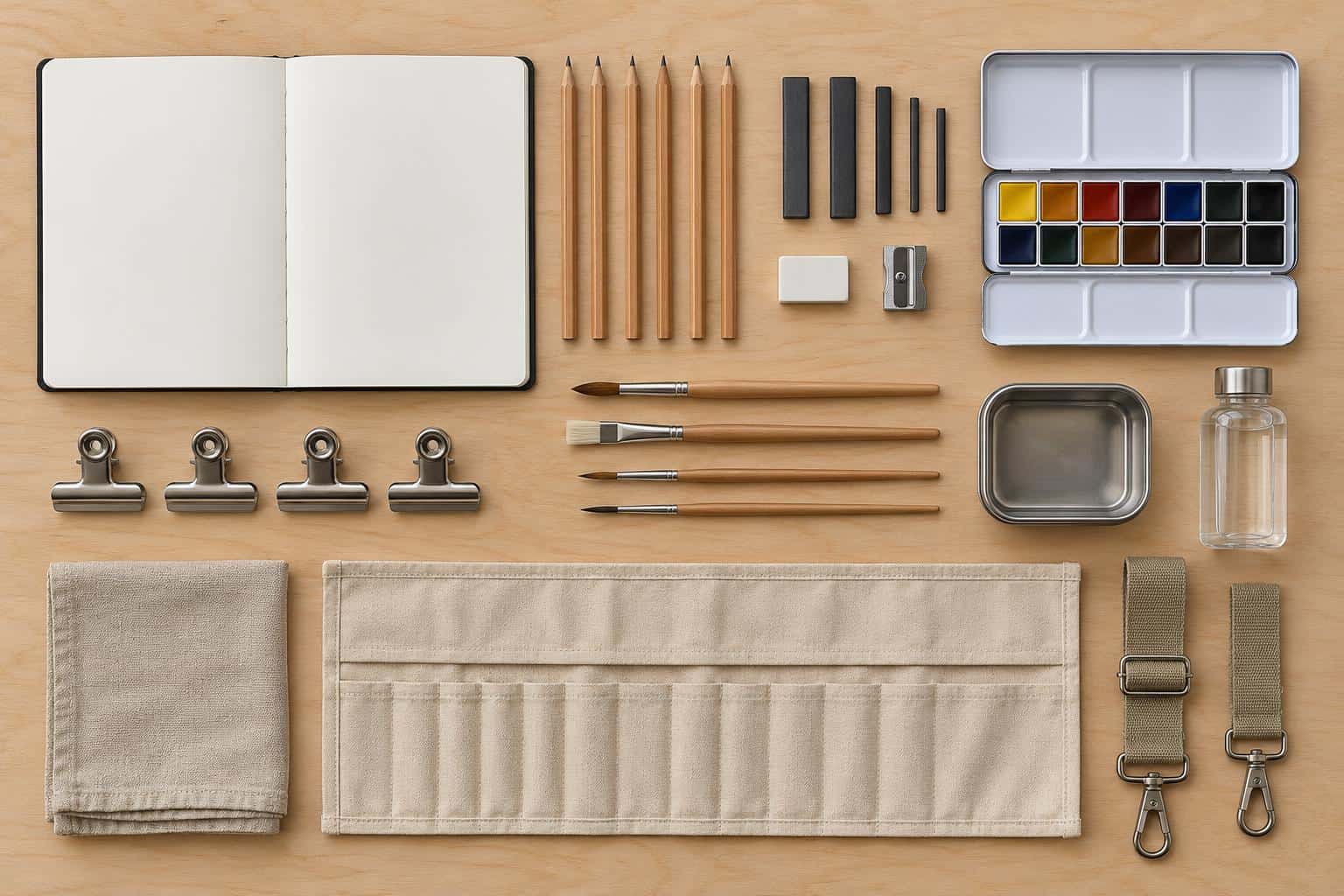 Knolling product arrangement, prompt only example