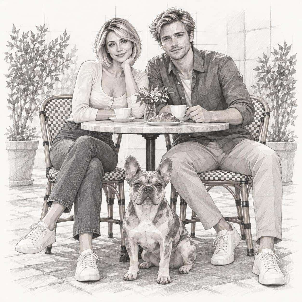 Planar-analysis pencil study, style image + your photo example