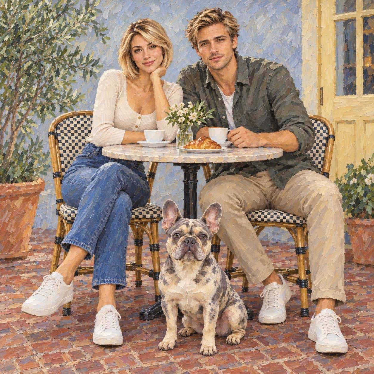 Stepped patch-plane painting, style image + your photo example