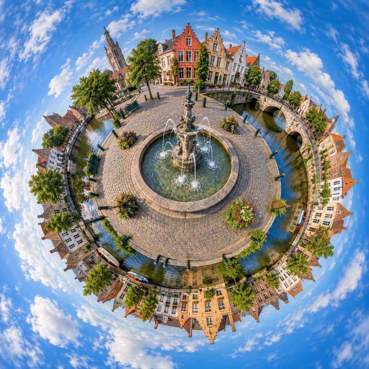 Stereographic little-planet destination, prompt only example