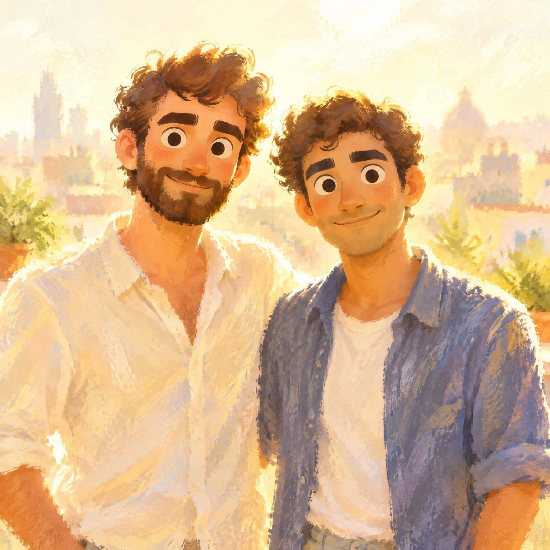 Sunny Brushwork Portrait, prompt only example