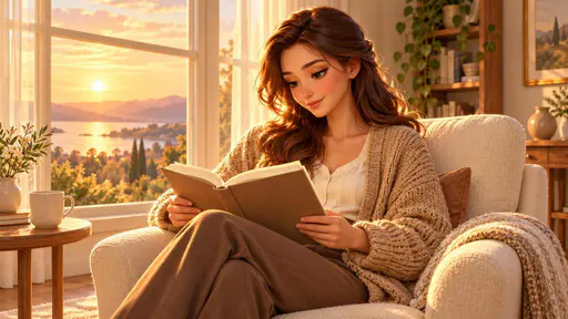 A woman reading a book in warm window light.